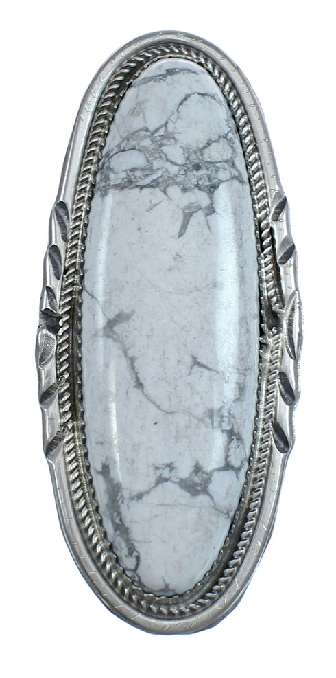 Native American Howlite Authentic Sterling Silver Ring Size 10-3/4 JX122714